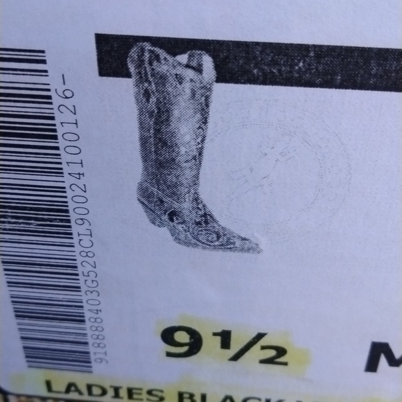 CORRAL C2108 black distressed snip toe cowgirl boots exotic lizard inlay sz 9.5 - Picture 14 of 16